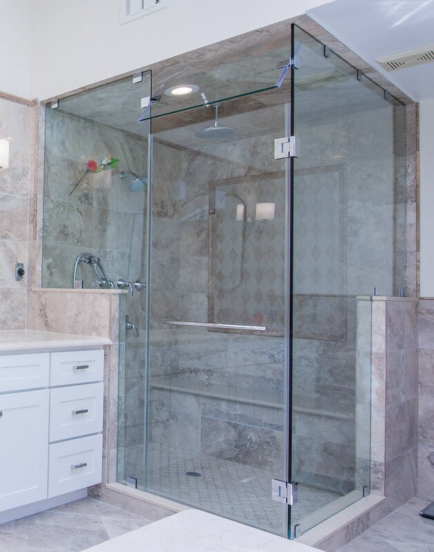 Corner Glass Shower Enclosure With Kneewall | OMG Shower Doors
