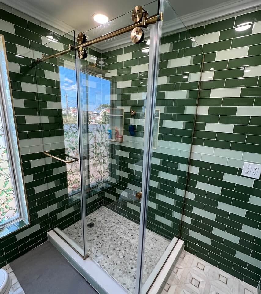 Glass Corner Shower Slider | OMG Shower Doors